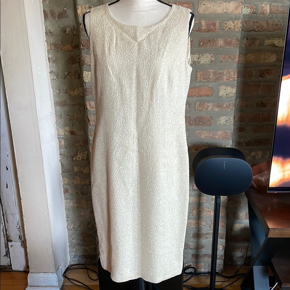 Elegant Cream Sleeveless Dress